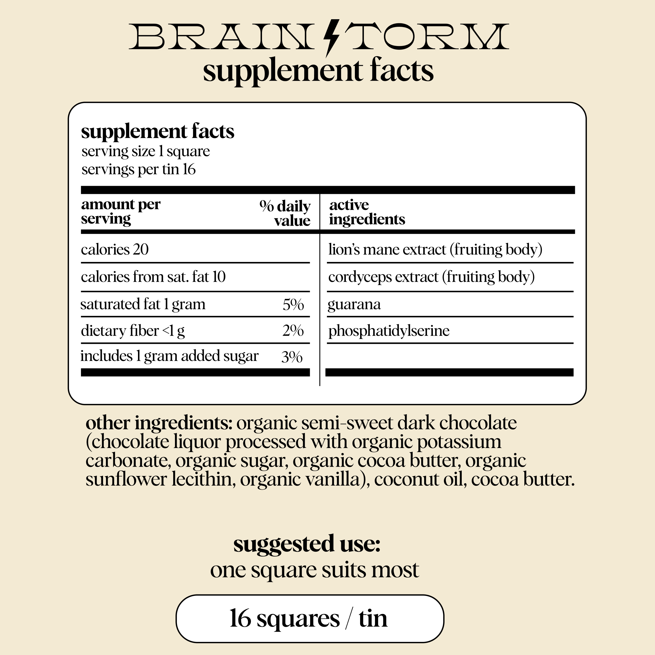 Brainstorm Mushroom Chocolate