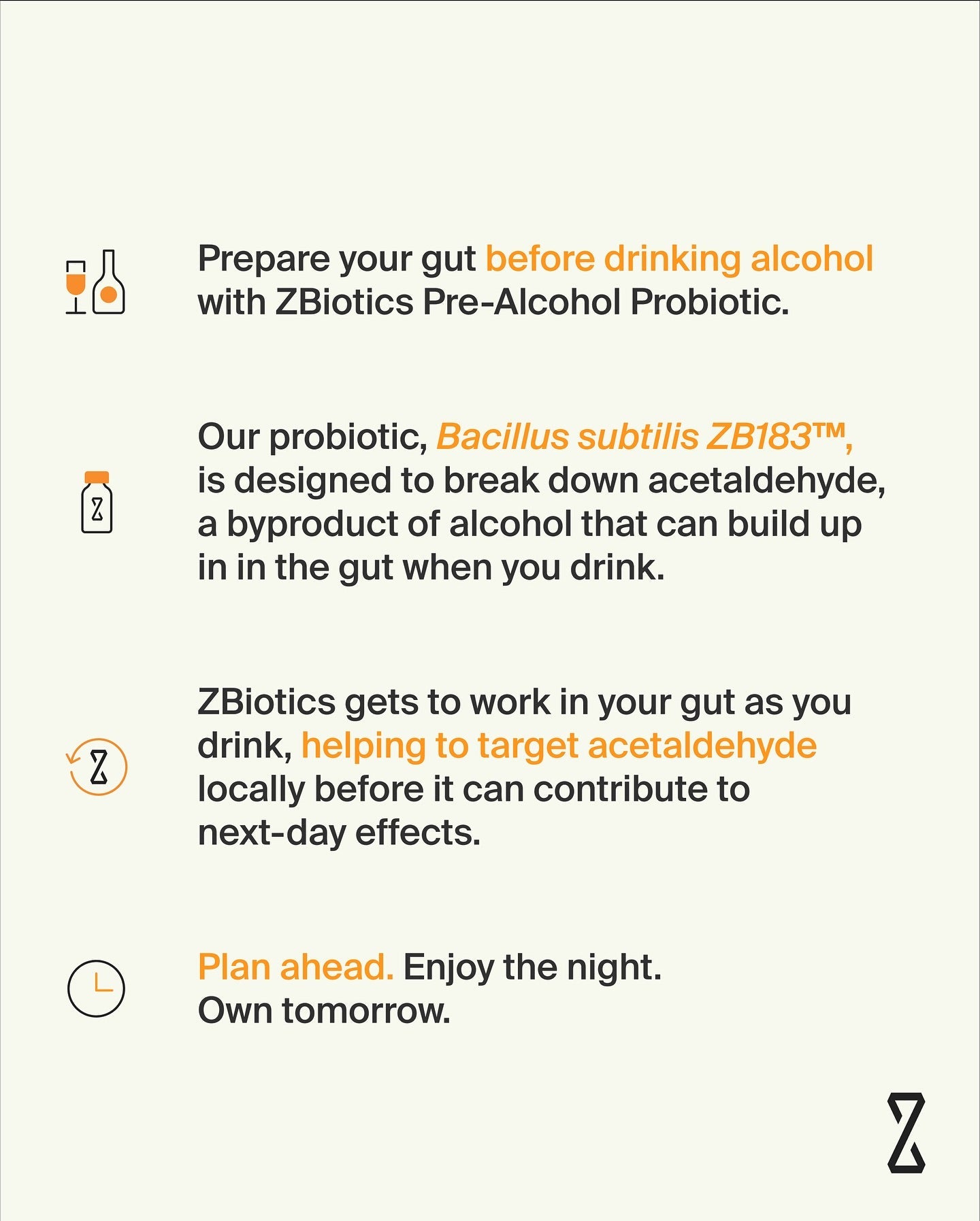 Pre-Alcohol Probiotic Drink