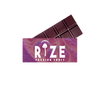 The Rize 5G Mushroom Chocolate Bar comes in a vibrant purple and pink wrapper labeled RIZE PASSION FRUIT with a mushroom icon—delicious magic mushroom chocolate crafted by Rize for consistent dosage.