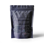 The back of a GummieZzz pouch by DeVINE Wellness features product info, dosage guide, ingredients, and nutrition facts on dark, starry packaging. It highlights that these vegan and gluten-free CBD sleep gummies support restful sleep.