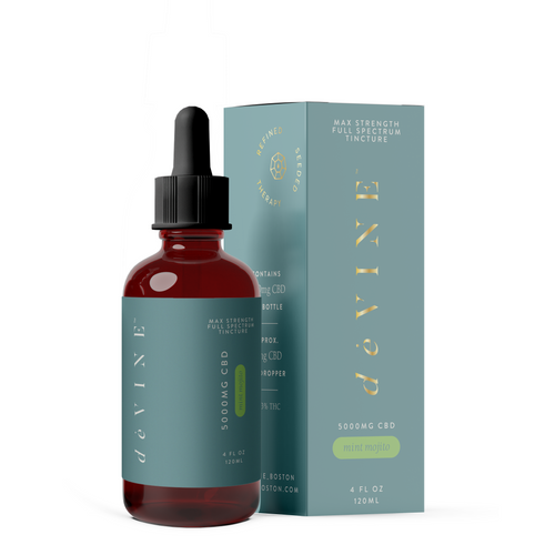 deVINE Max Strength CBD Tincture, 5000mg, mint flavor